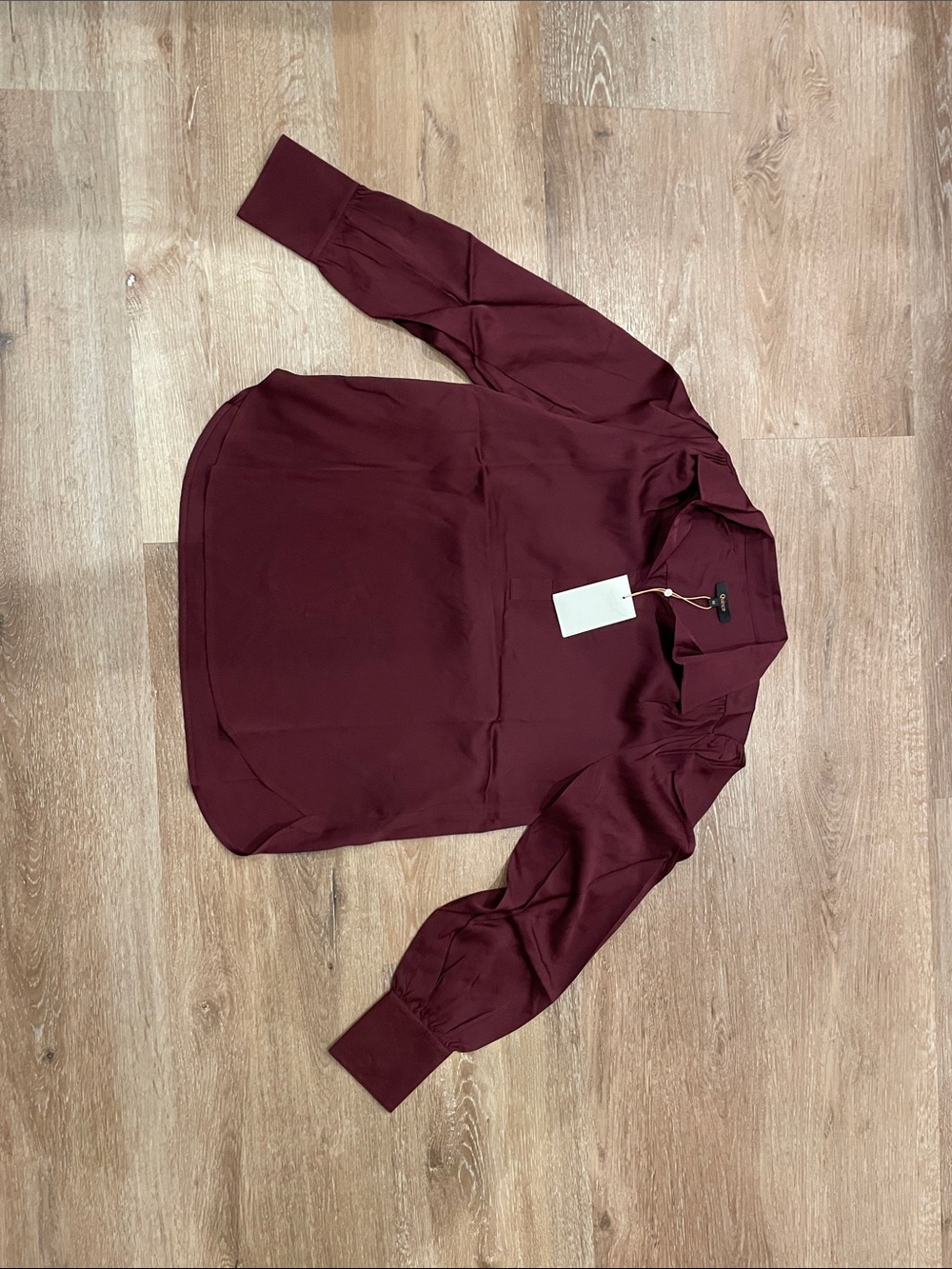 Quince Burgundy Scoop-Neck Long-Sleeve Sweater